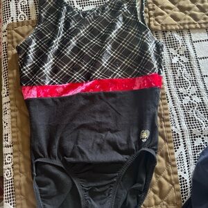 Plaid and Black GK Leotard (Shannon miller collection) One Piece